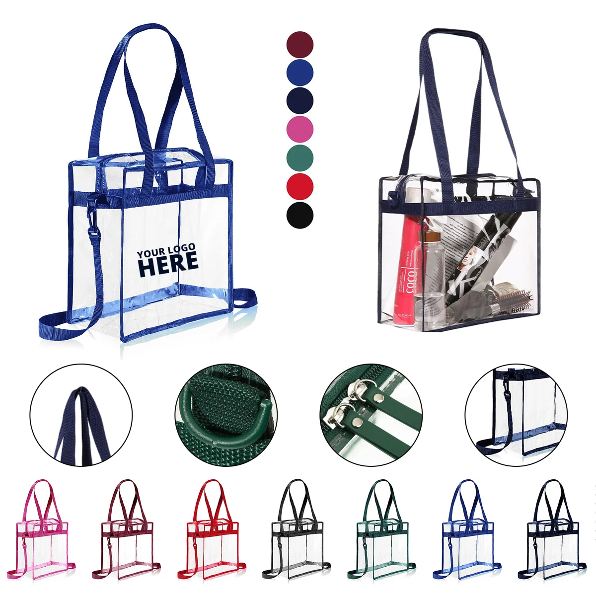 Large Transparent Totes With Zipper 1