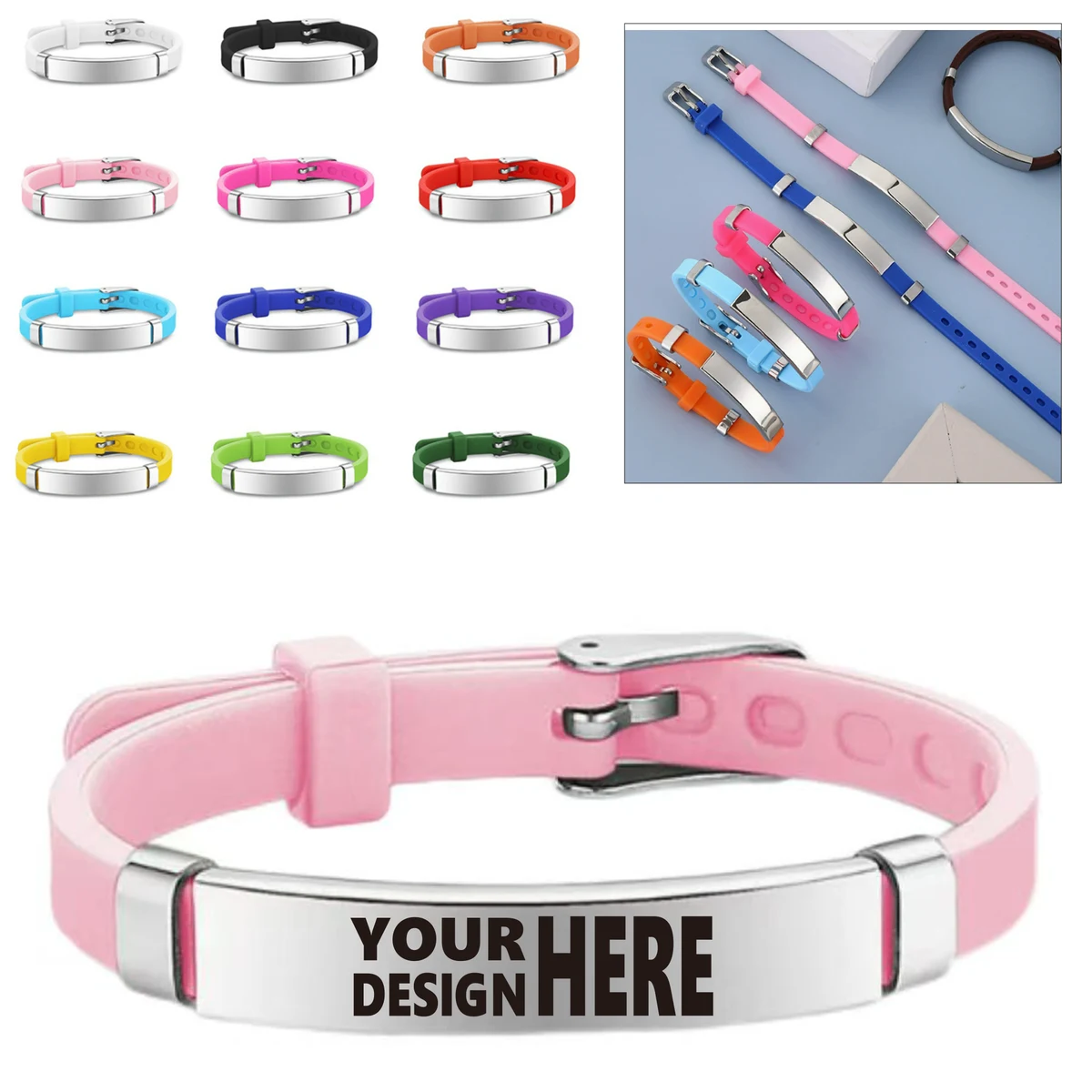 Stainless Steel & Glossy Silicone Bracelet 1