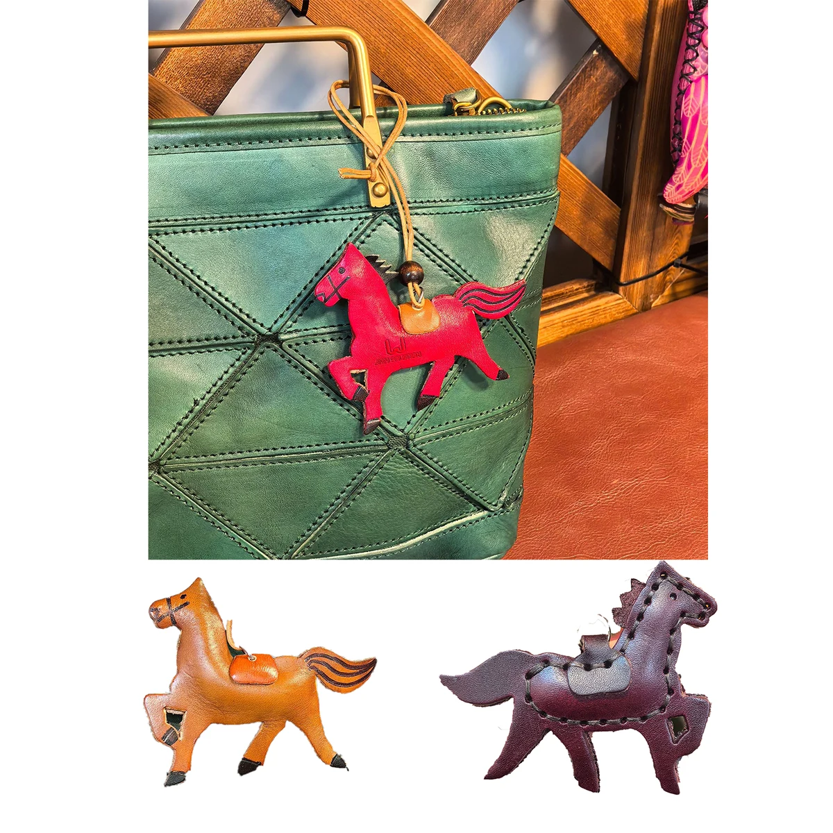 Genuine Leather Animal Keychain Pendant 1