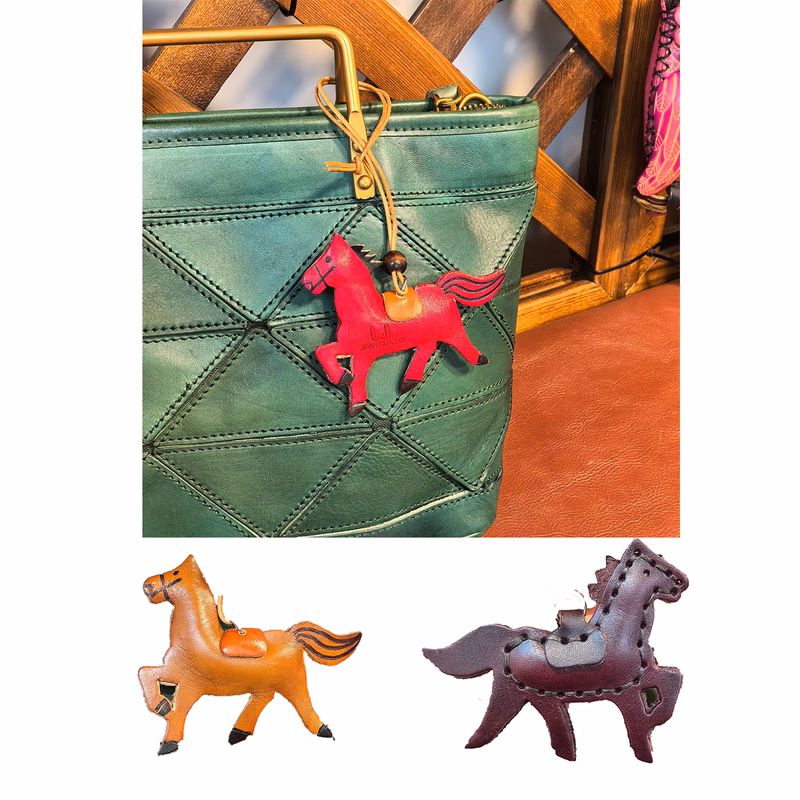 Genuine Leather Animal Keychain Pendant