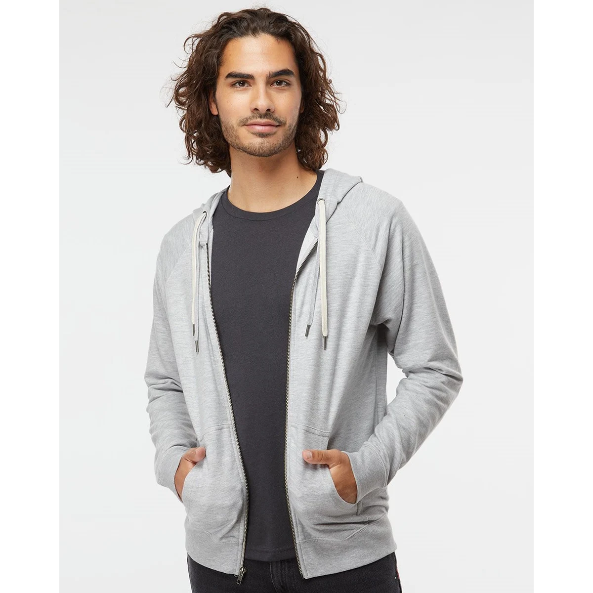 Unisex Icon Lightweight Loopback Terry Full-Zip Hooded Sweatshirt - SS1000Z 1