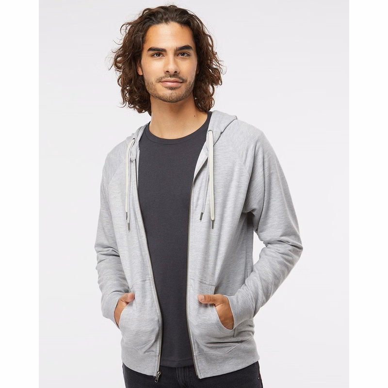 Unisex Icon Lightweight Loopback Terry Full-Zip Hooded Sweatshirt - SS1000Z