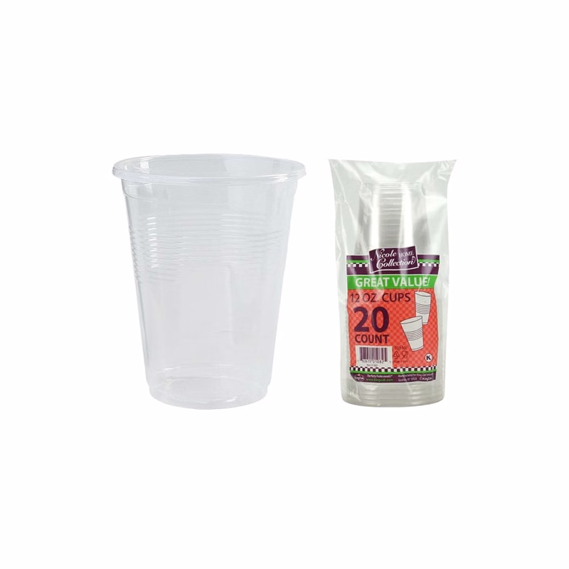 Plastic Soft Cups - Clear 12 oz 20 Pack