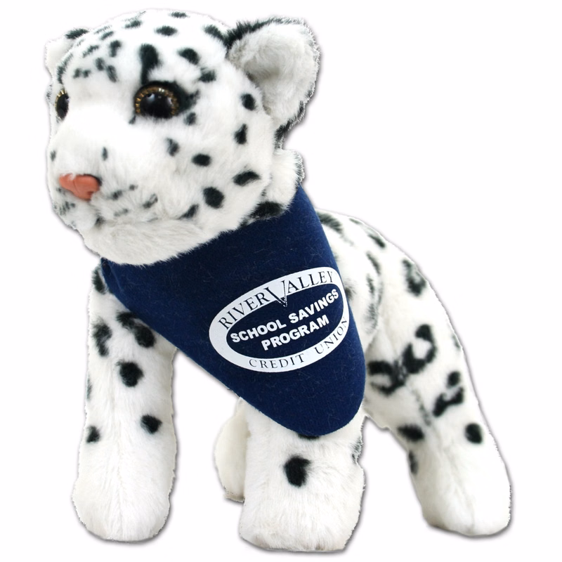 8" Jungle Animals Standing White Leopard