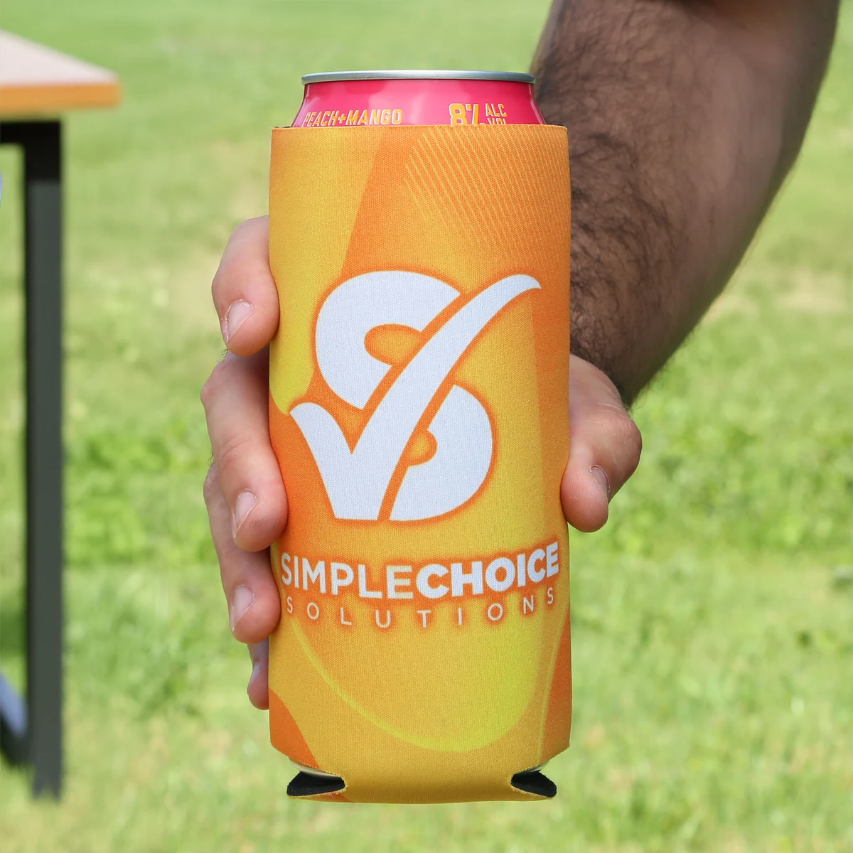 Neogreen™ Recycled can cooler 24 oz, custom koozie with logo imprint 1