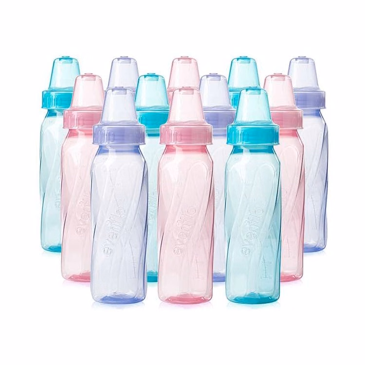 Evenflo Classic Baby Girl Plastic Bottles 8oz 12pk