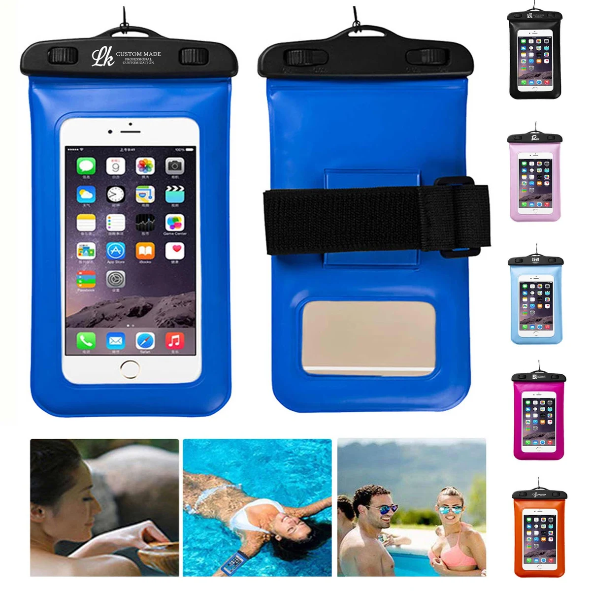 Waterproof Phone Pouch with Arm Band and Lanyard 1