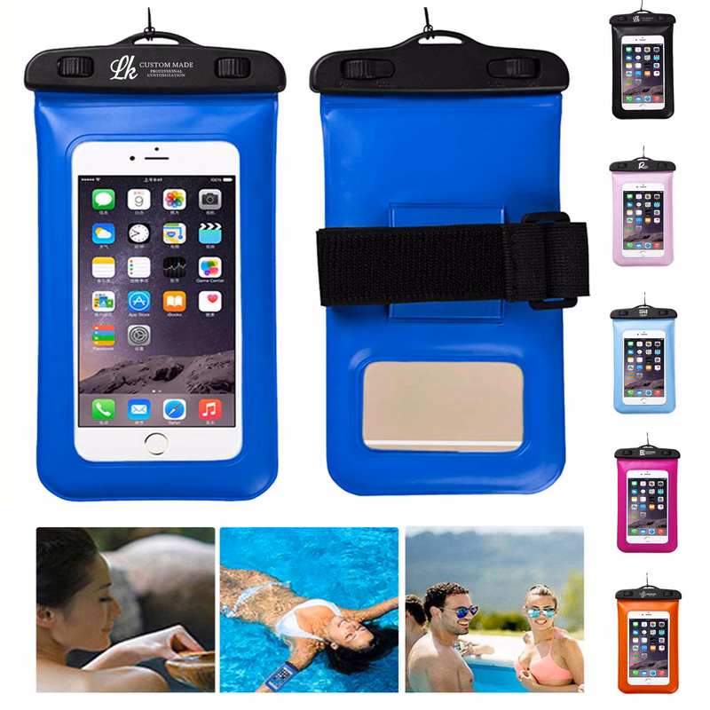 Waterproof Phone Pouch with Arm Band and Lanyard