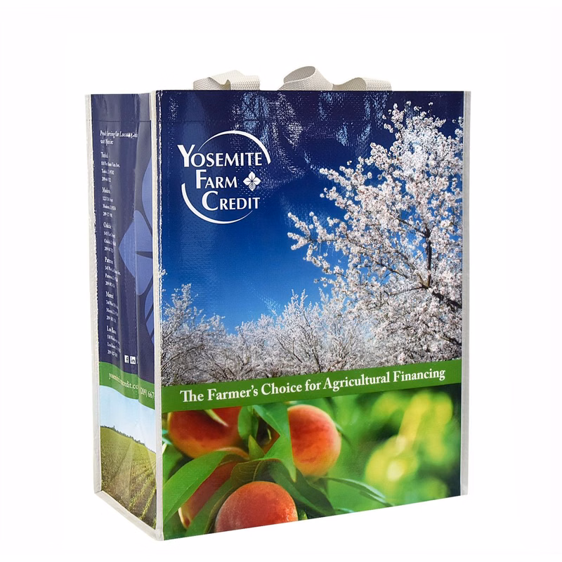 Custom Full-Color 145g Laminated Woven Grocery Bag 14"x17"x8"