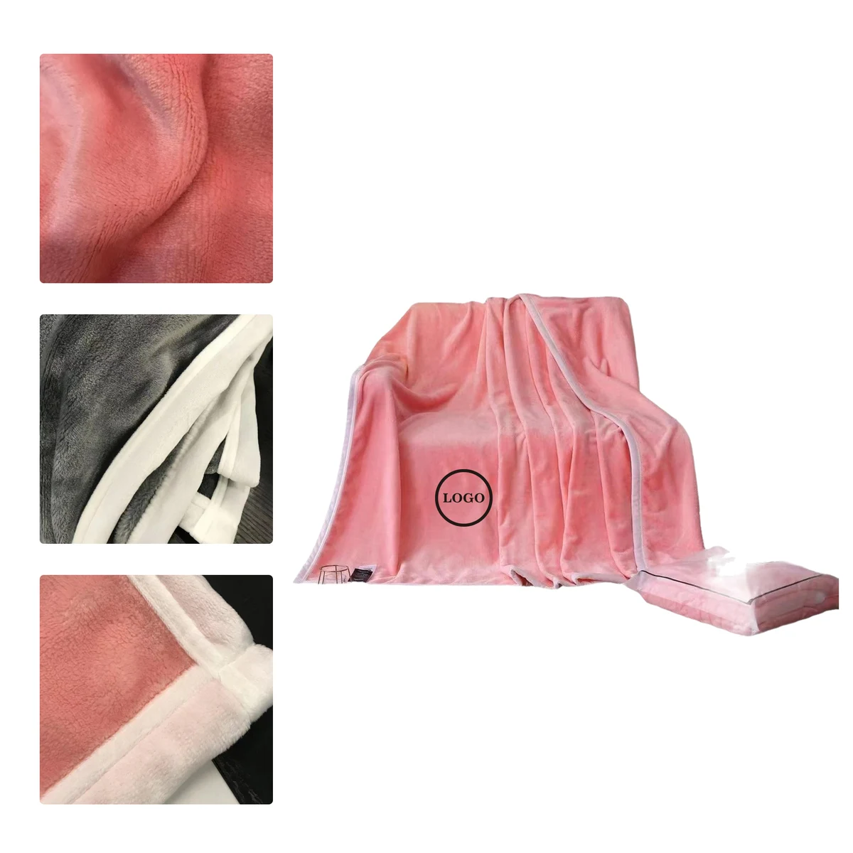 MOQ 50 Embroidered Flannel Blanket 1