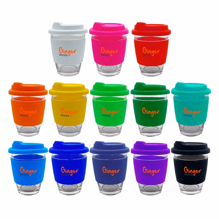 Carlo Glass Coffee Cup - Silicone Band
