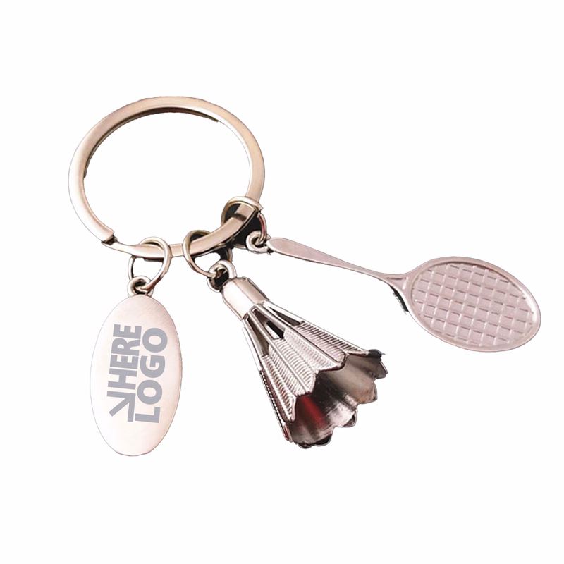 MOQ 20 Badminton Keychain 3D Fun and Sporty Key Ring
