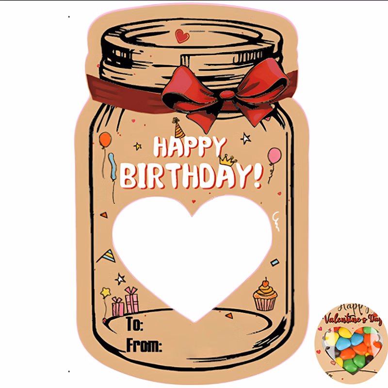 DIY Candy Jar Shaped Paper Card Set