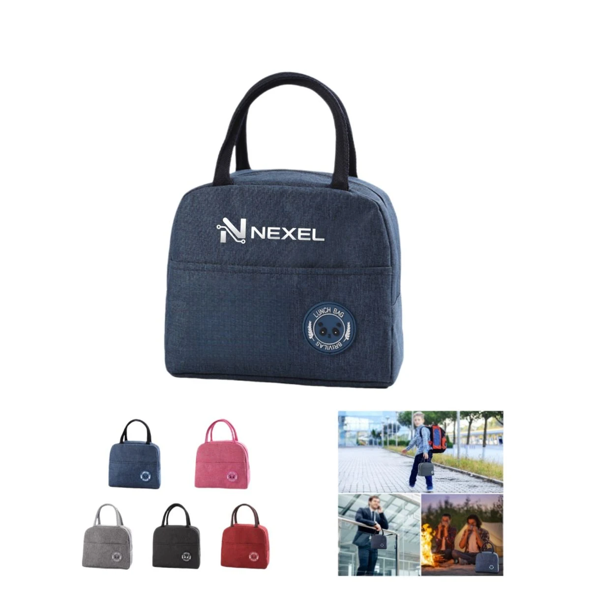 Reusable Insulated Lunch Bag with Pocket 1