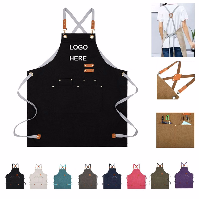 Waterproof Oilproof Canvas Apron With Pockets MOQ10