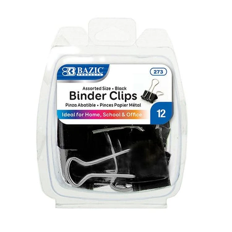 Binder Clips - 12 Count Black Small & Medium 1