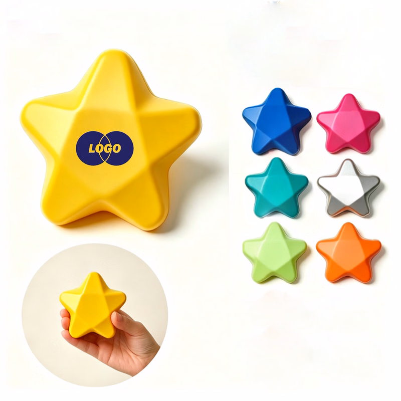 Colorful 5-Point Star Squeeze Toy for Relaxation