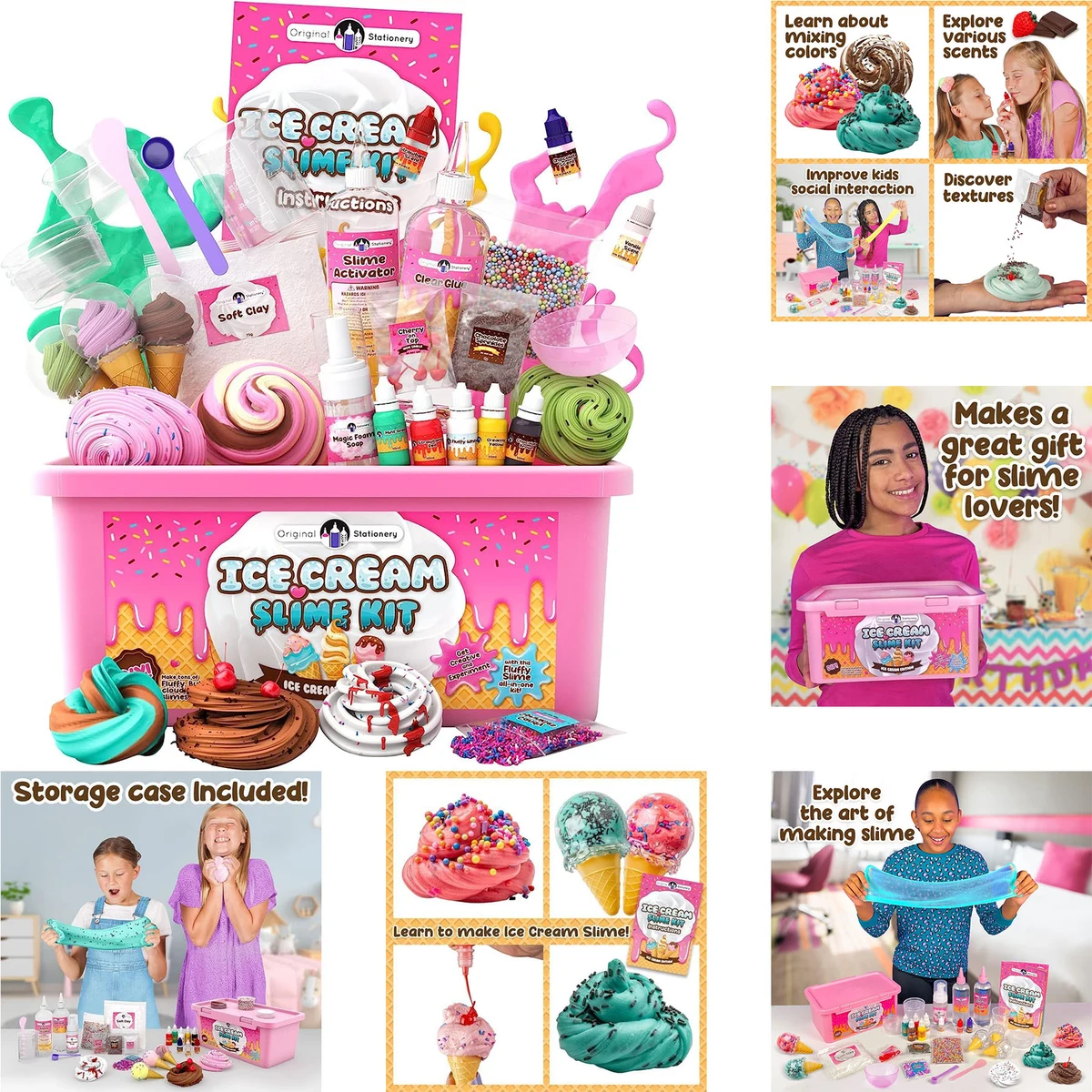 Original Stationery Ice Cream Slime Kit for Girls 1