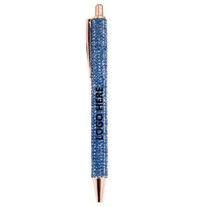 Gold Metal Ballpoint Pen With Crystal 1