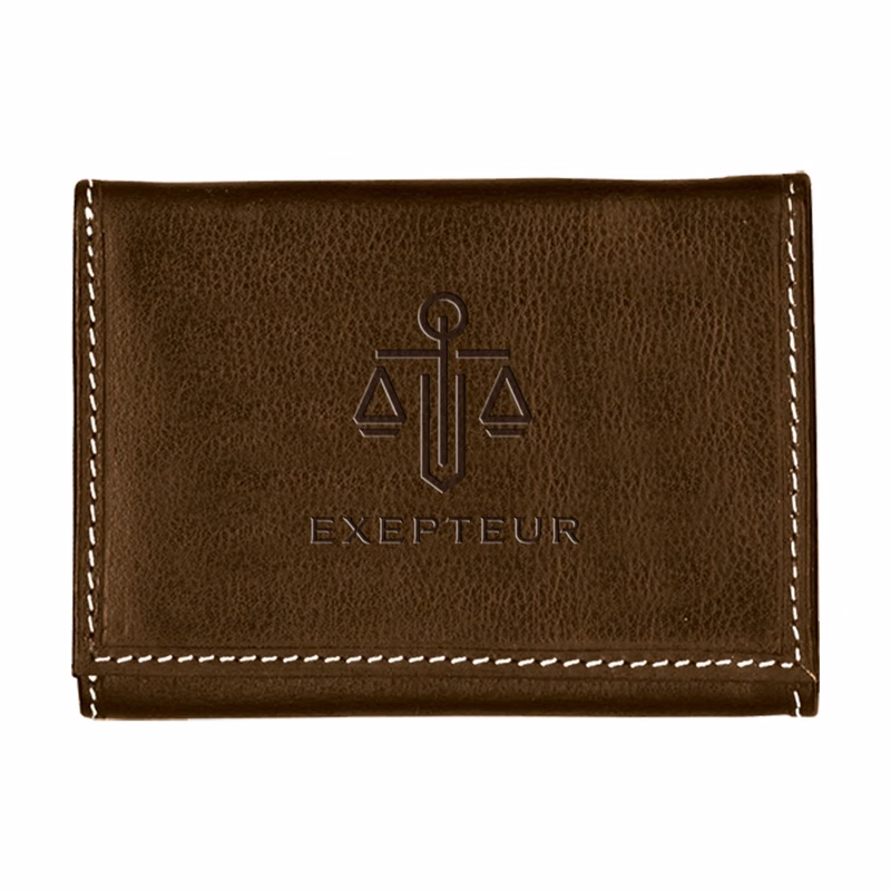 Andrew Philips® Leather Contrast Stitch Tri-Fold Wallet