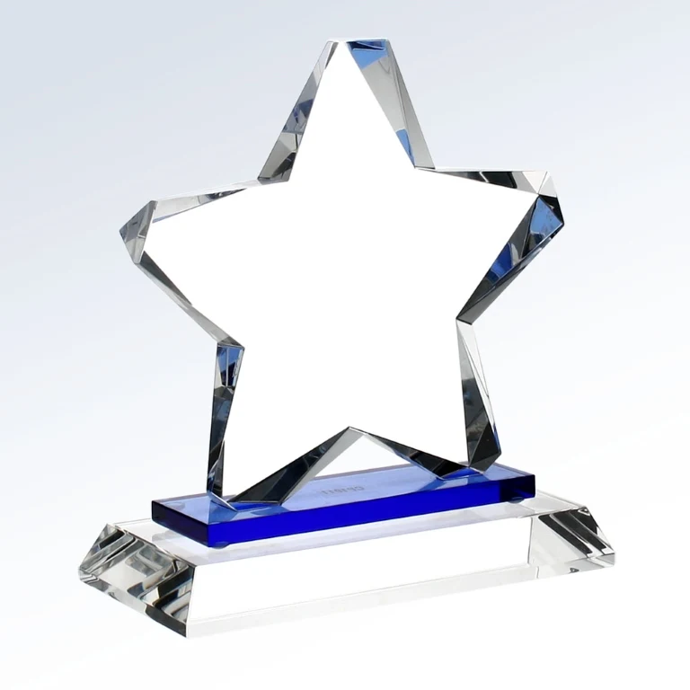 Blue Twinkle Star Optic Crystal Award - Crystal Base 1