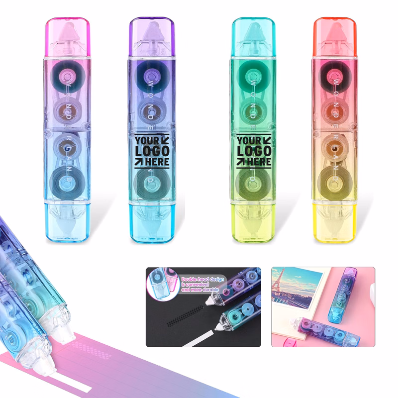Cute Quick Dry Pen Shaped White Out Correction Double Sided Tape Roller