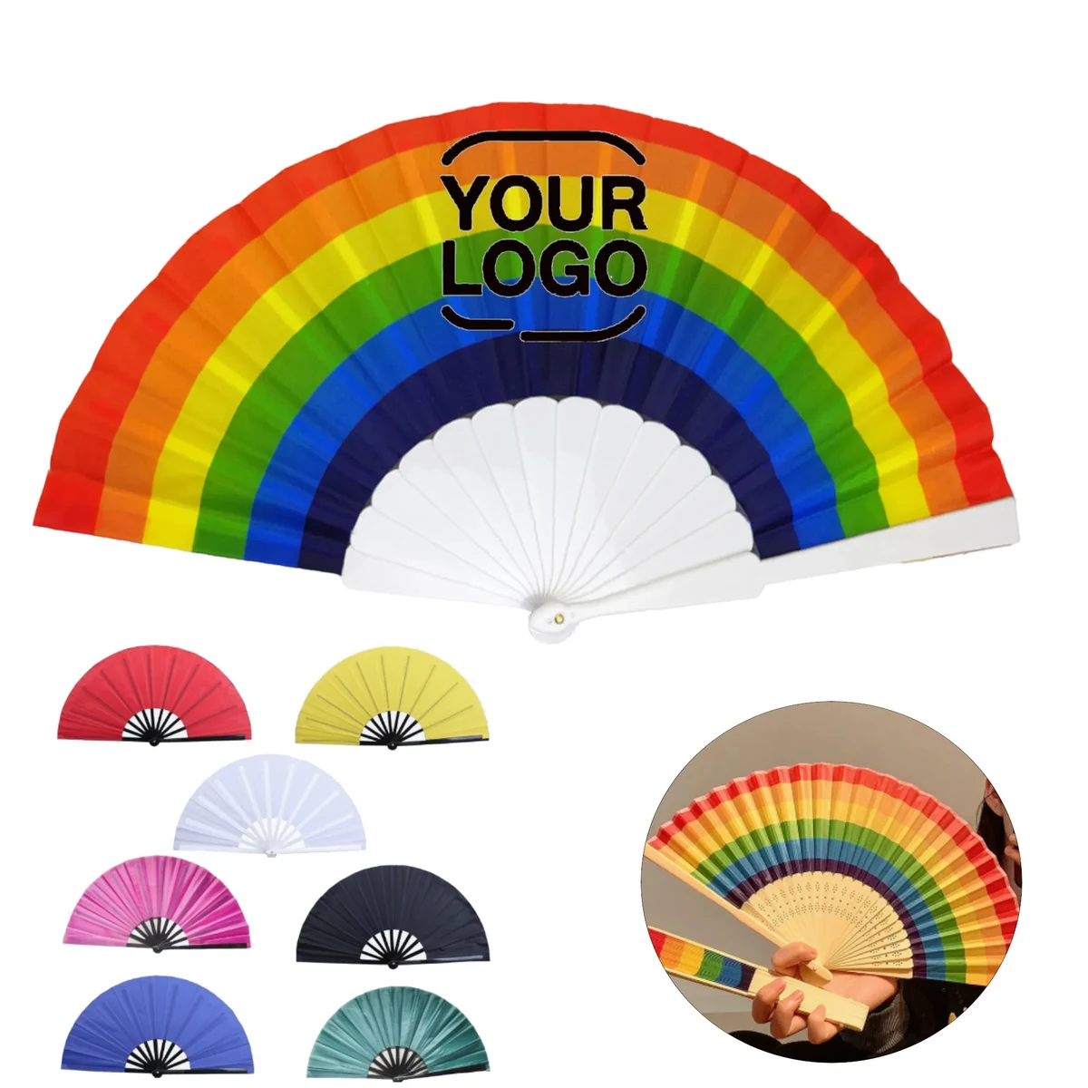 Rainbow Handheld Folding Fan 1