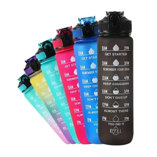 Time Tracker Outdoors Sports Plastic Water Bottle 1