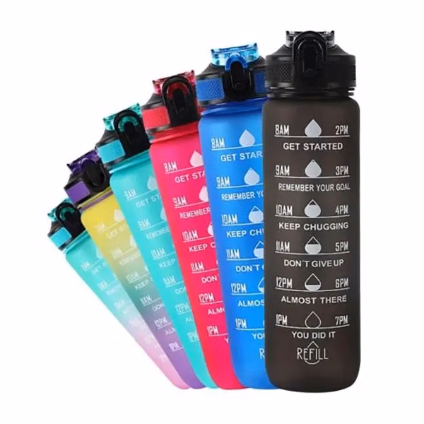 Time Tracker Outdoors Sports Plastic Water Bottle