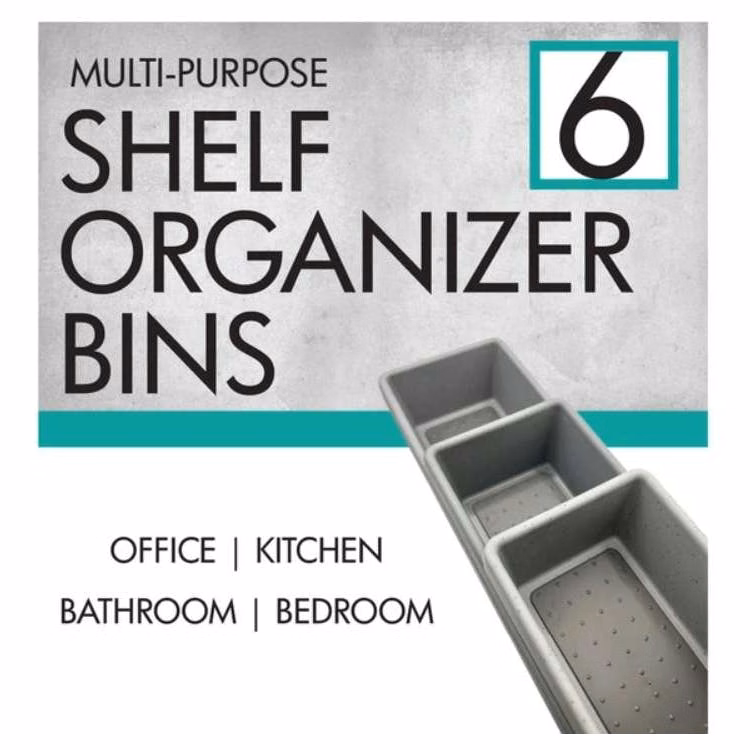 Multi-Purpose Shelf Organizers - Assorted Sizes 6 Pack