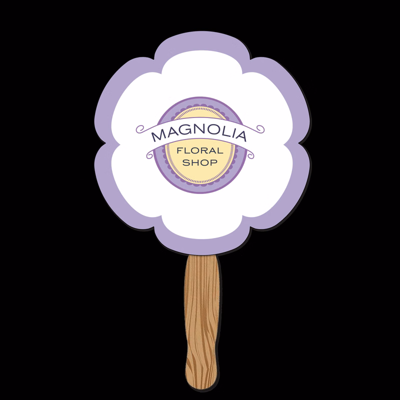 Hand Held Paper Fan - Flower 2