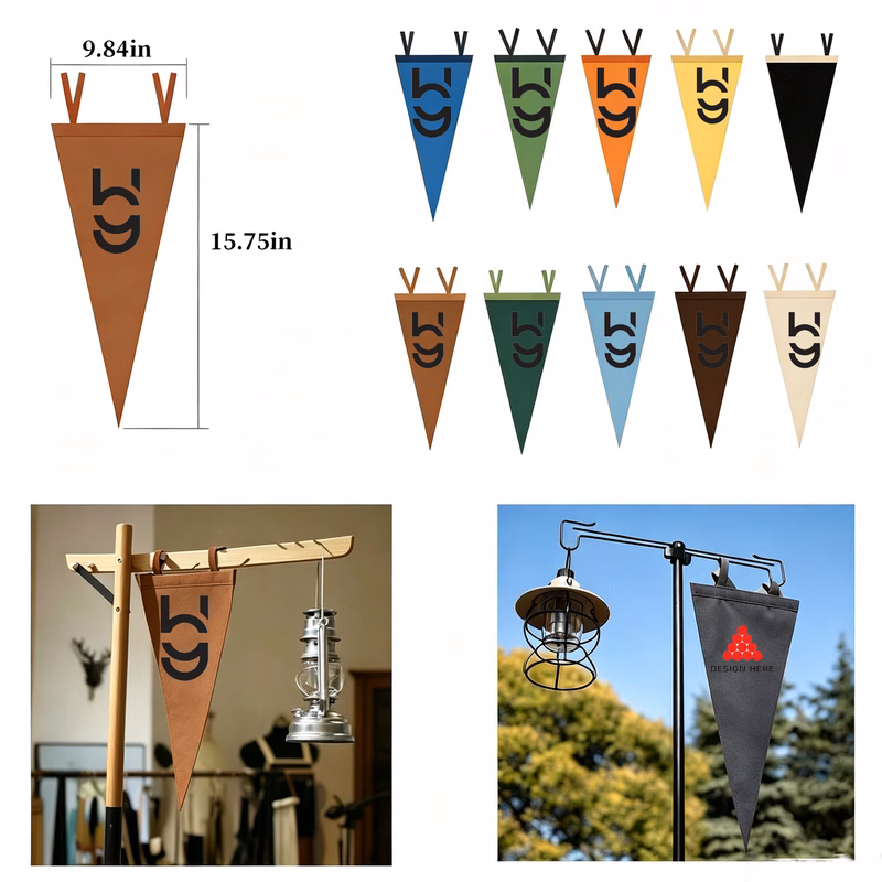 Customizable Felt Triangle Flags For Outdoor Party
