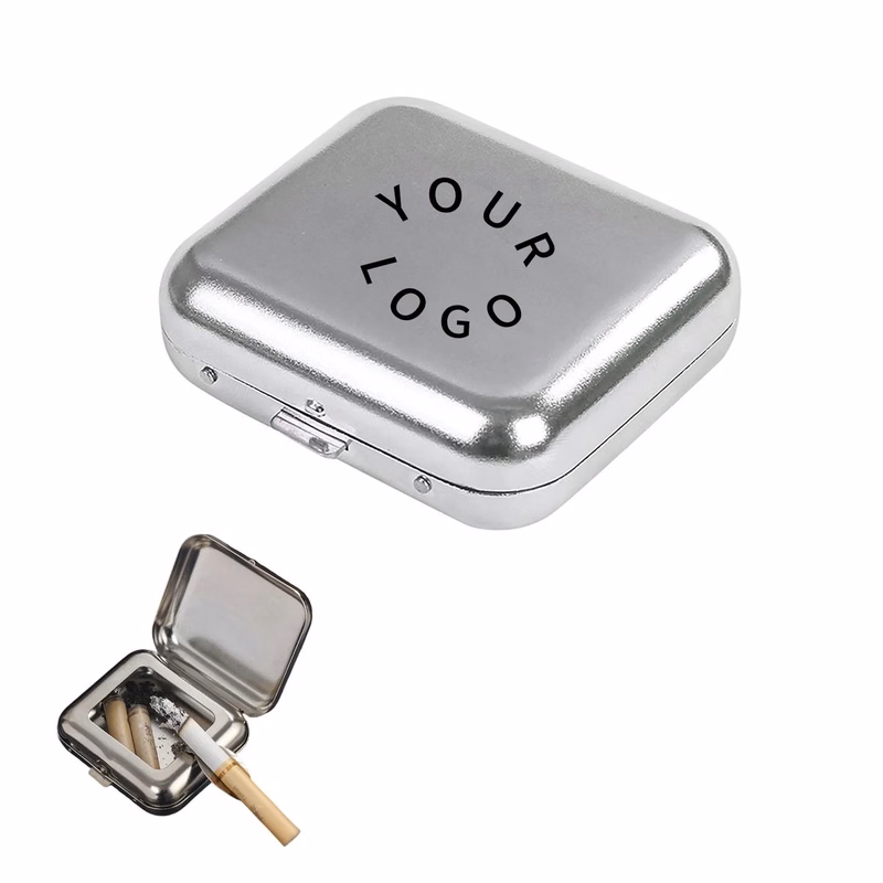 Metallic Travel Ashtray for Cigarette Ash Collection