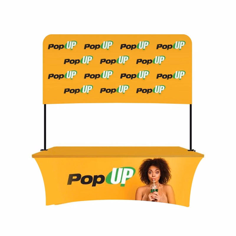 Overhead 8'  Top Display w/ Open Back Table Cover