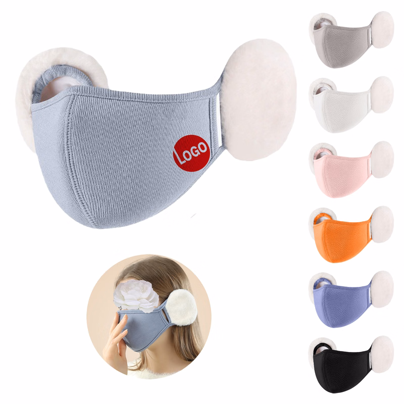 Fleece-Lined Cotton Mask with Windproof Ear Covers
