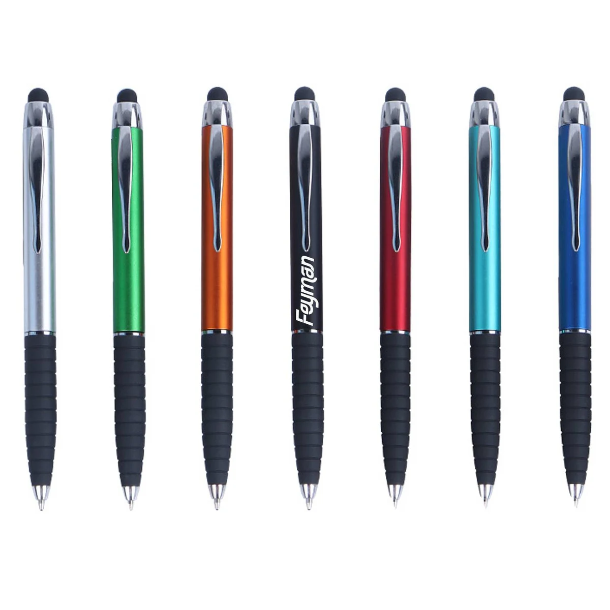 Plastic Twist Action Ballpoint Pen w/ Stylus 1
