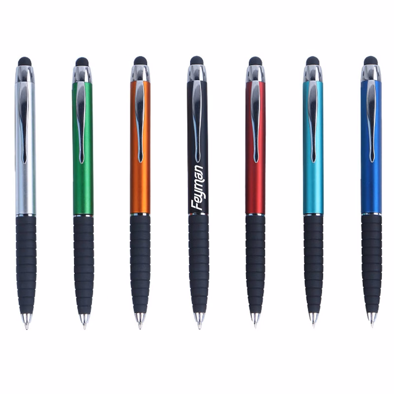Plastic Twist Action Ballpoint Pen w/ Stylus