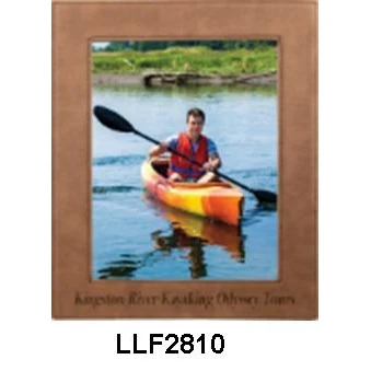 Custom Laser Engraved Dark Brown Leatherette Picture Frame 1
