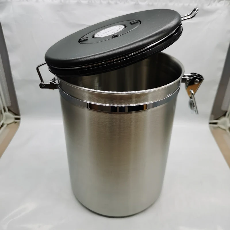 Large Exhaust Valve Sealed Coffee Been Canister 1
