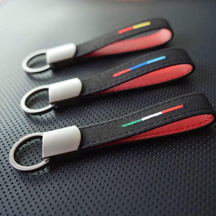 Suede Fur Metal Keychain