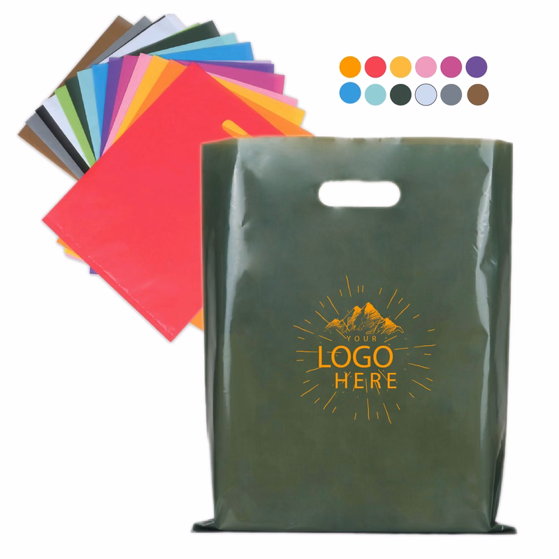 Customizable Die Cut Handle Plastic Bags