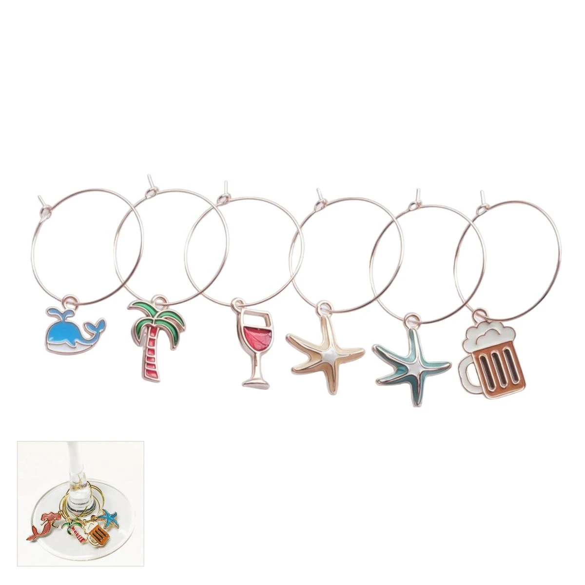 Wine Charms 6pcs (No Decoration) 1