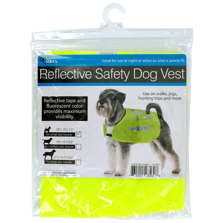 Reflective Dog Safety Vest - Neon Yellow 5 Strips Nylon 1