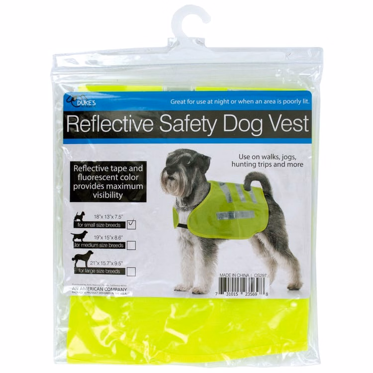 Reflective Dog Safety Vest - Neon Yellow 5 Strips Nylon