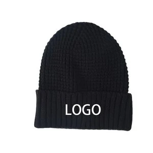 Winter Acrylic Cotton Ribbed Knit Hat 1