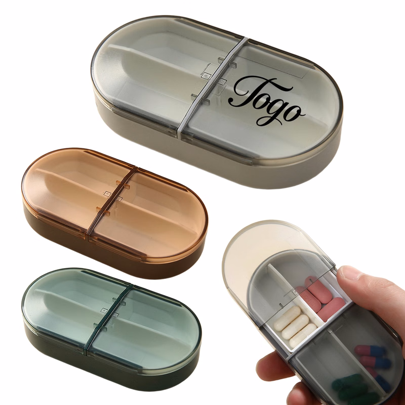 4-Grid Push-Pull Pill Box