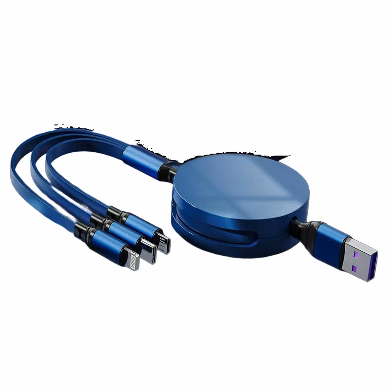 Glossy Retractable Triple Cable