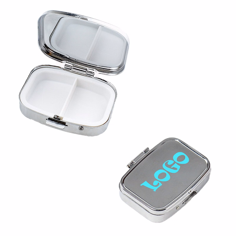 Square Two Compartments Vitamins Pill Cases