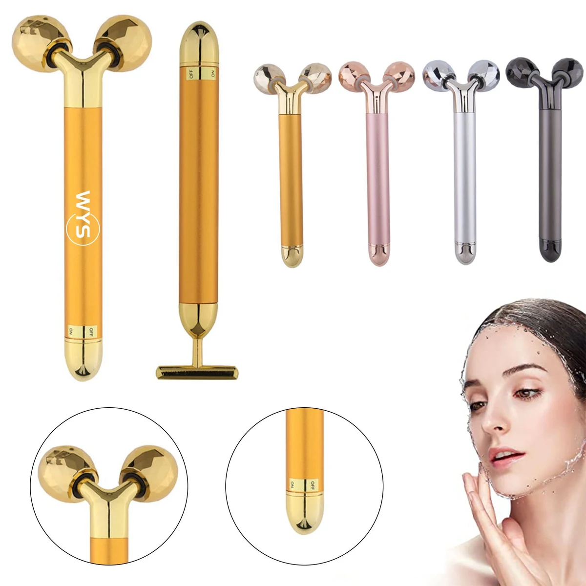 2-IN-1 Electric Golden Face Massager 1