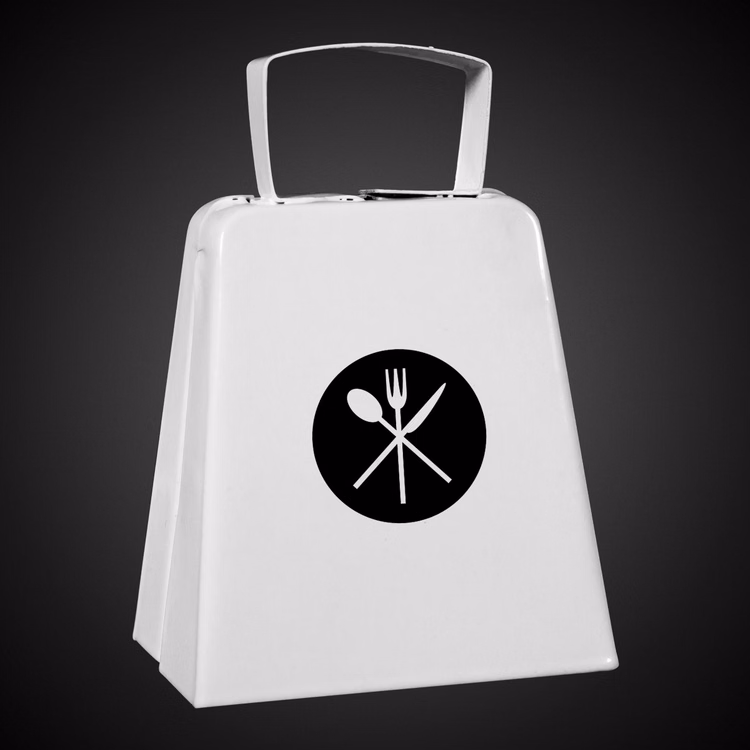 Large White Metal Cowbells